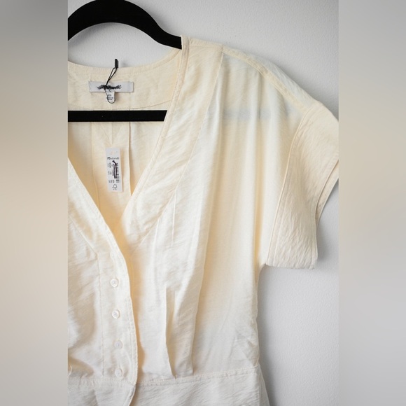Madewell Pleated Short Sleeve Blouse NWT - Picture 3 of 9